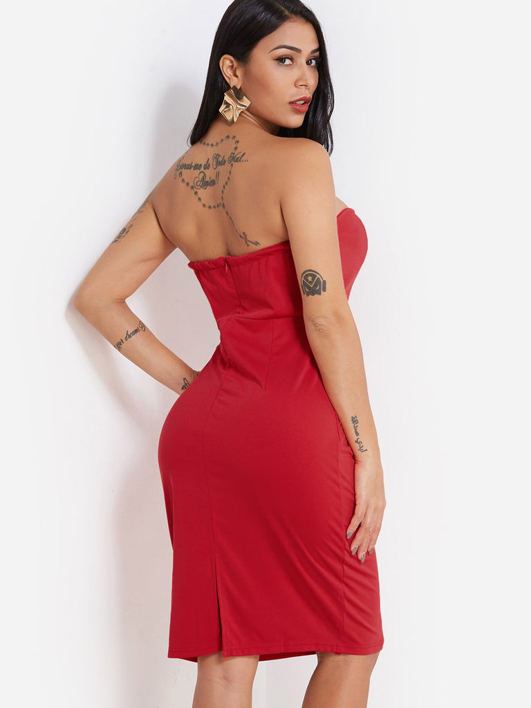 Womens Red Midi Dresses