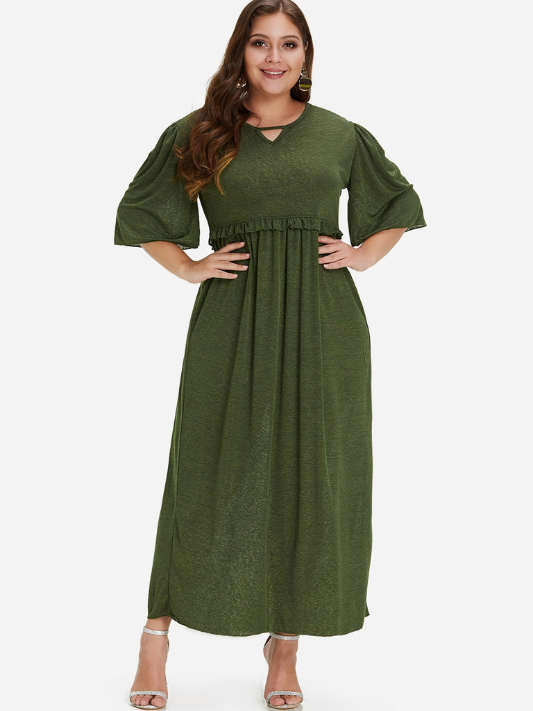 Ladies V-Neck Plus Size Dress