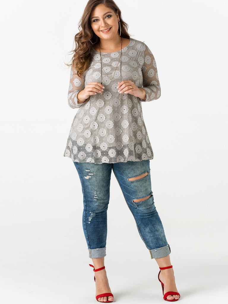 Womens Long Sleeve Plus Size Tops