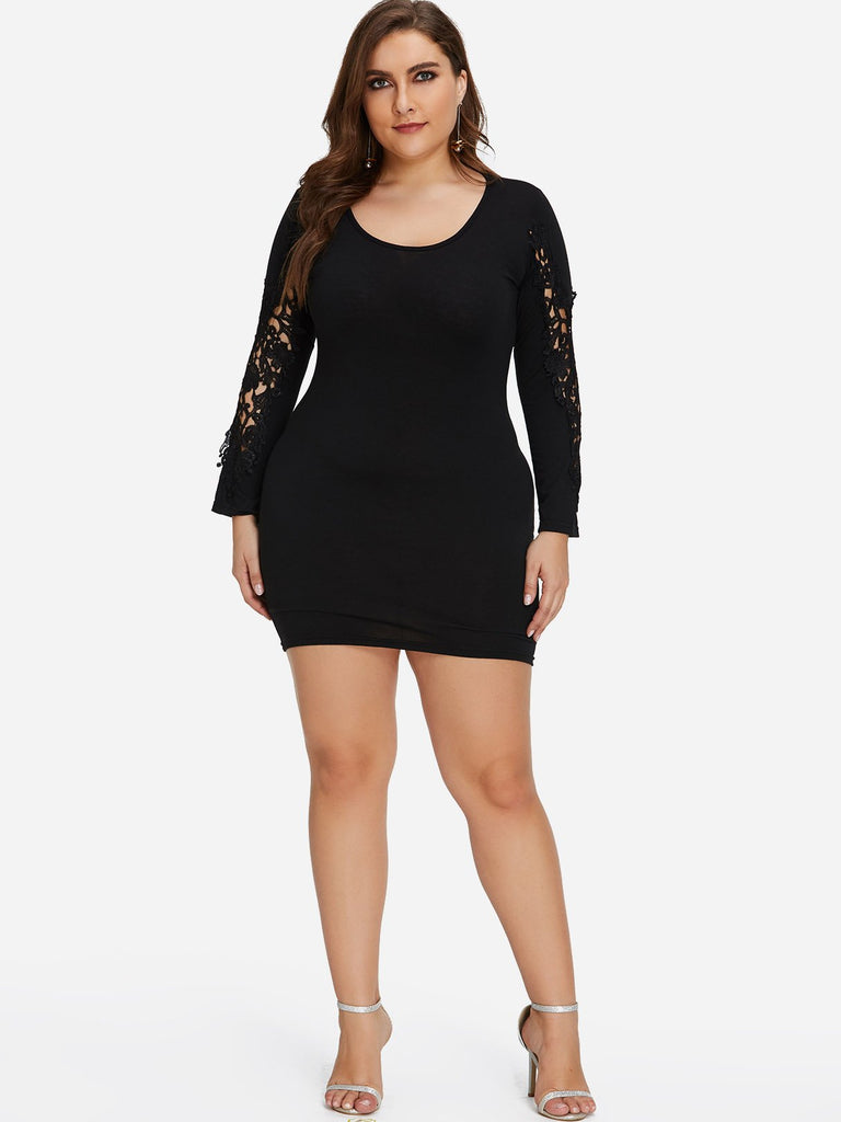 Womens Long Sleeve Plus Size Dress