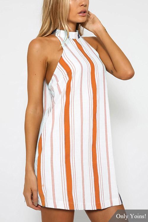 Womens Striped Mini Dresses