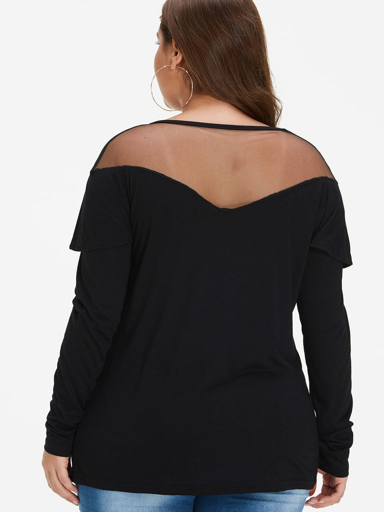 Womens Black Plus Size Tops