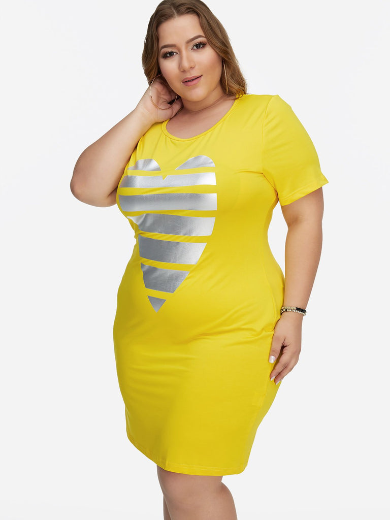 Ladies Yellow Plus Size Dresses