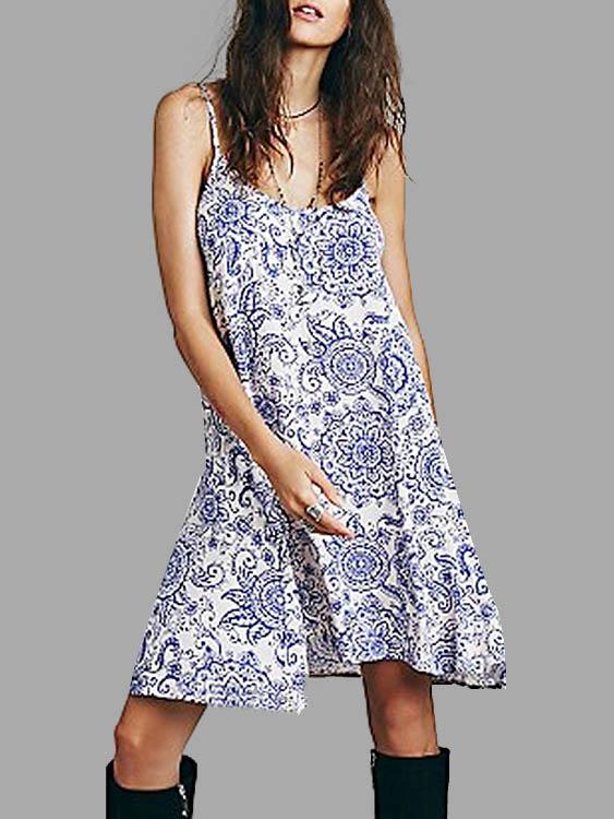 Navy Sleeveless Casual Dress