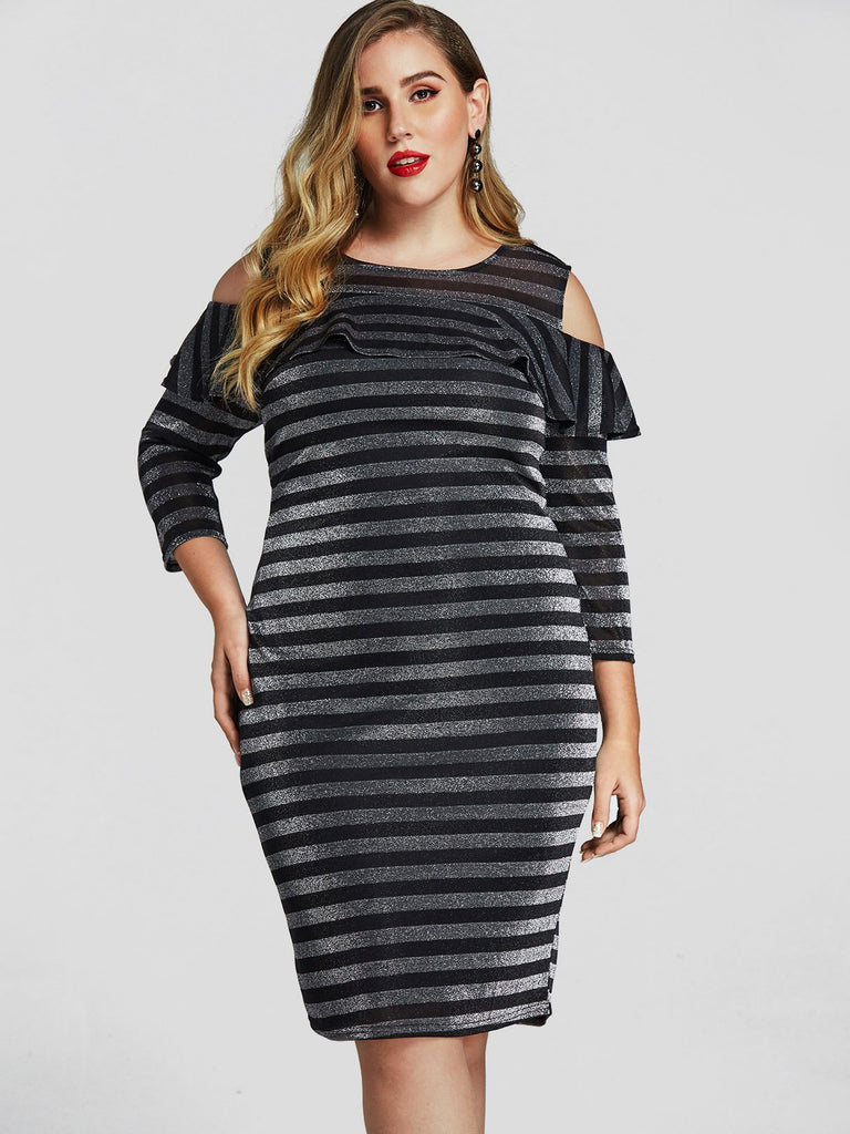 Ladies Long Sleeve Plus Size Dress