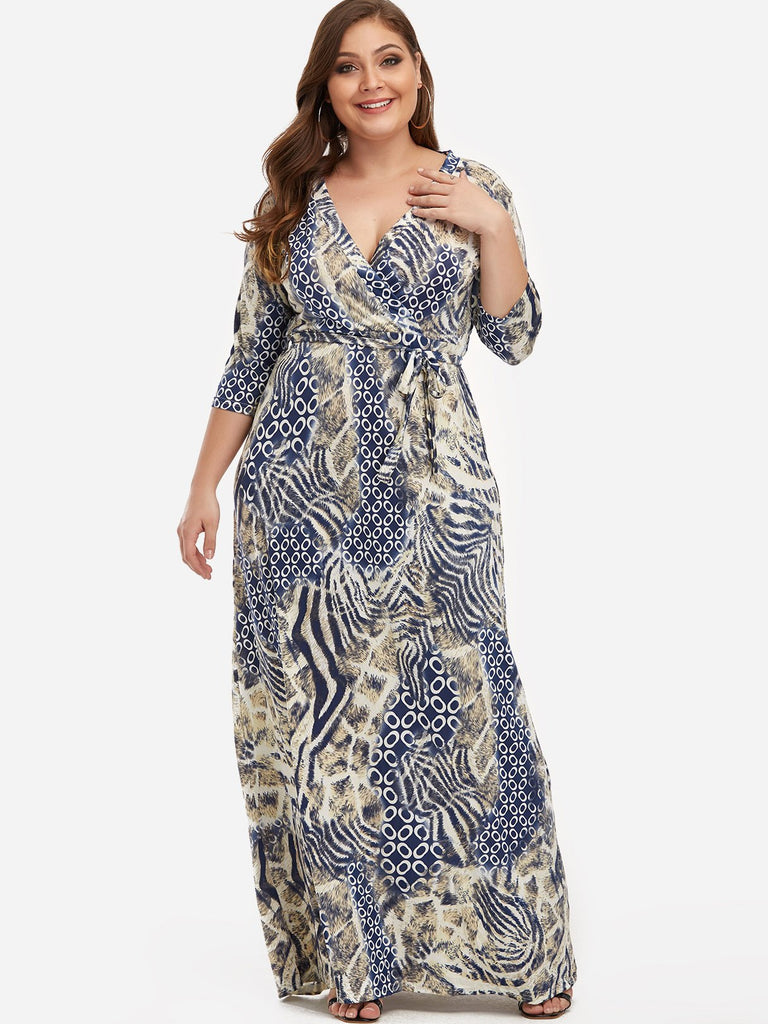 Womens Half Sleeve Plus Size Maxi Dresses