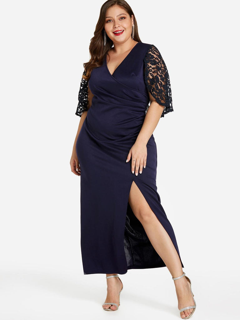 Ladies Navy Plus Size Dresses