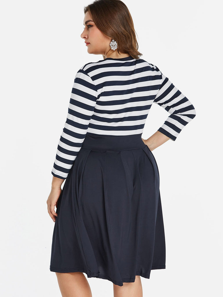 Womens Striped Plus Size Dresses