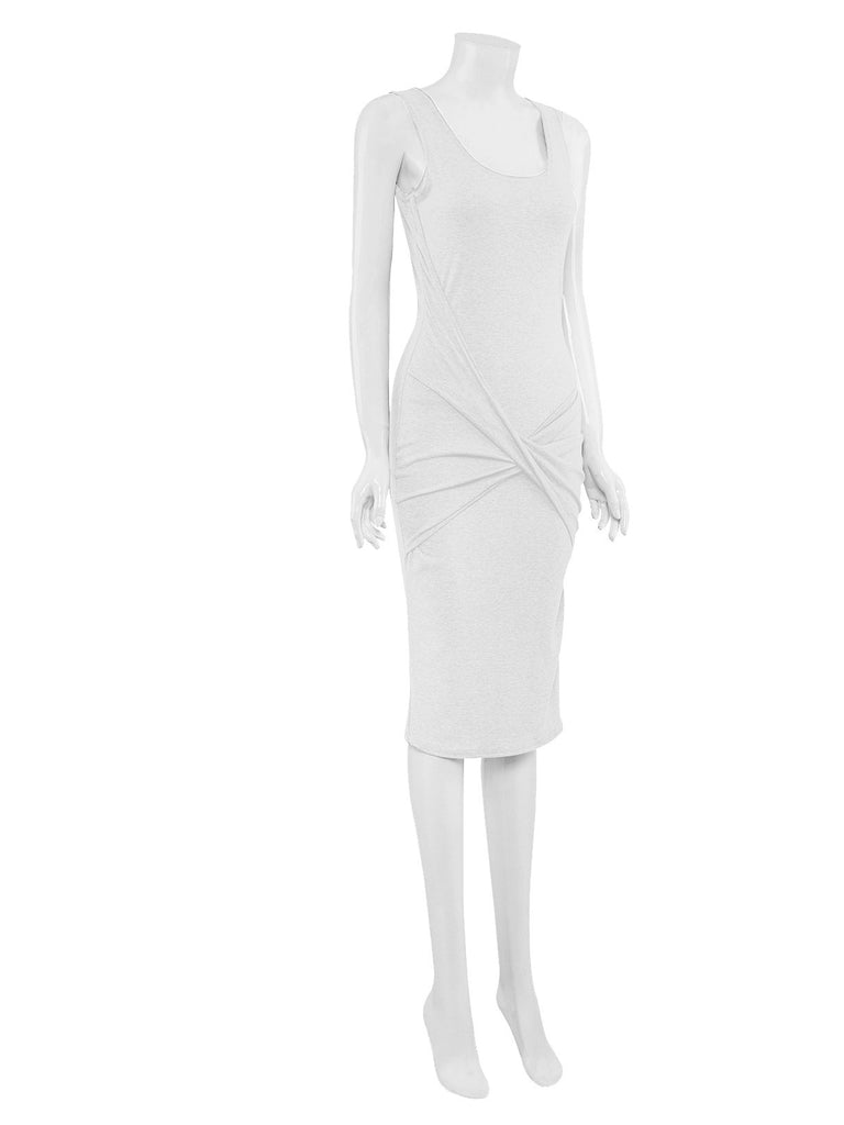 Ladies White Midi Dresses