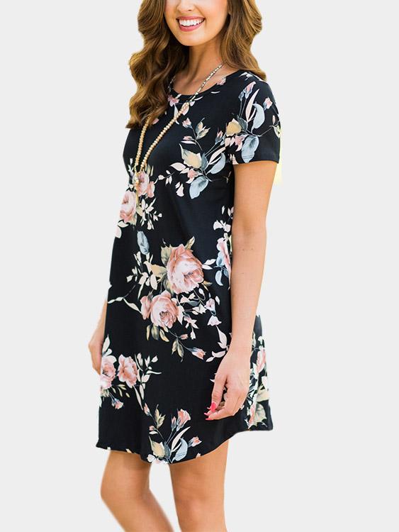 Womens Short Sleeve Mini Dresses