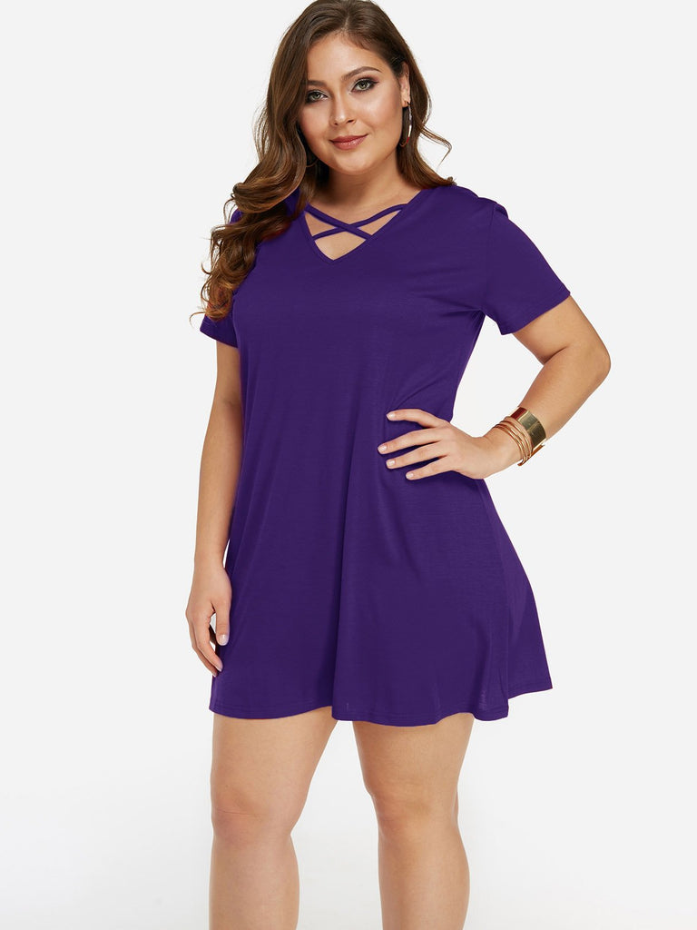 Ladies V-Neck Plus Size Dresses