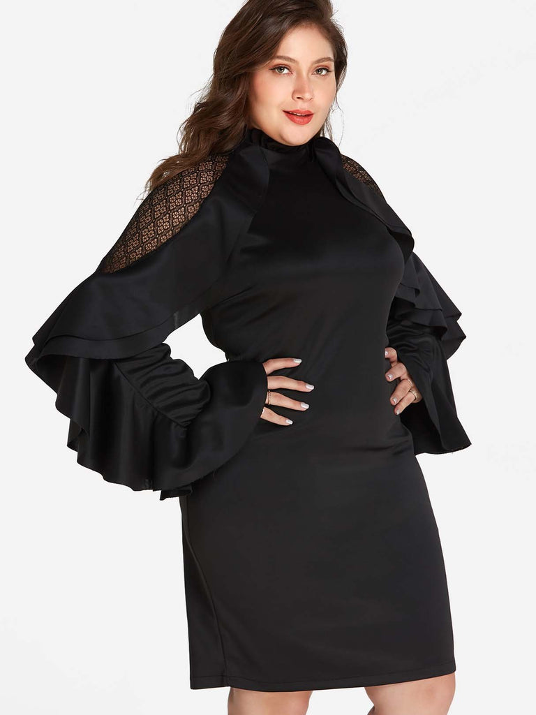 Ladies Long Sleeve Plus Size Dress