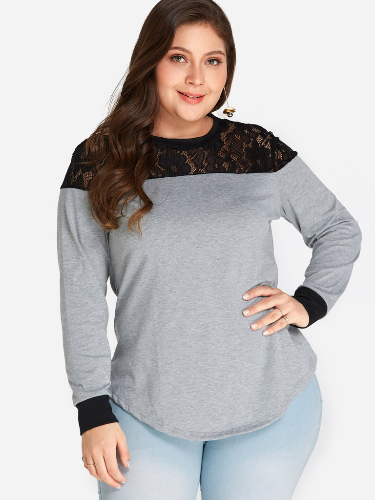 Ladies Long Sleeve Plus Size Tops