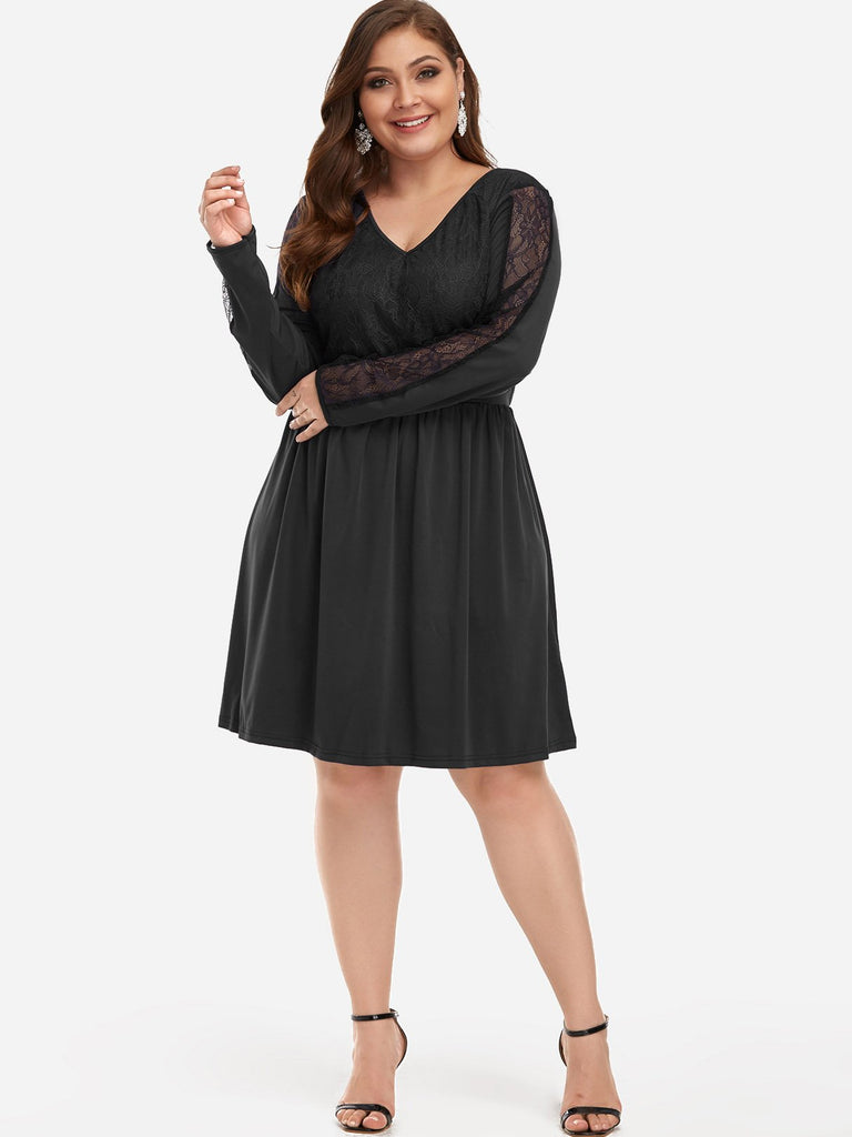 Womens Long Sleeve Plus Size Dress