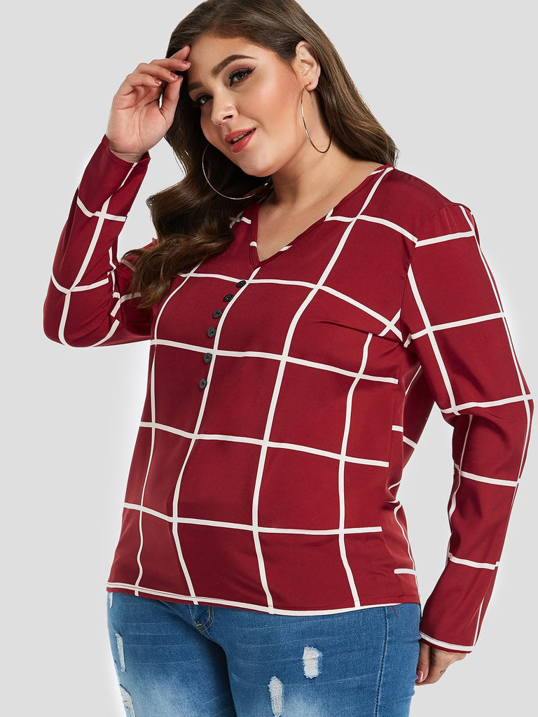 Ladies Red Plus Size Tops