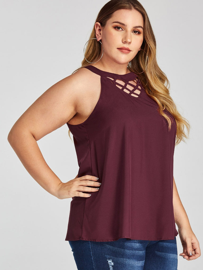 Ladies Burgundy Plus Size Tops