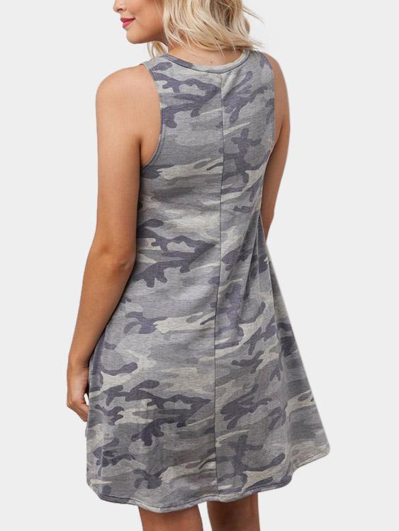 Womens Camo V-Neck Dresses