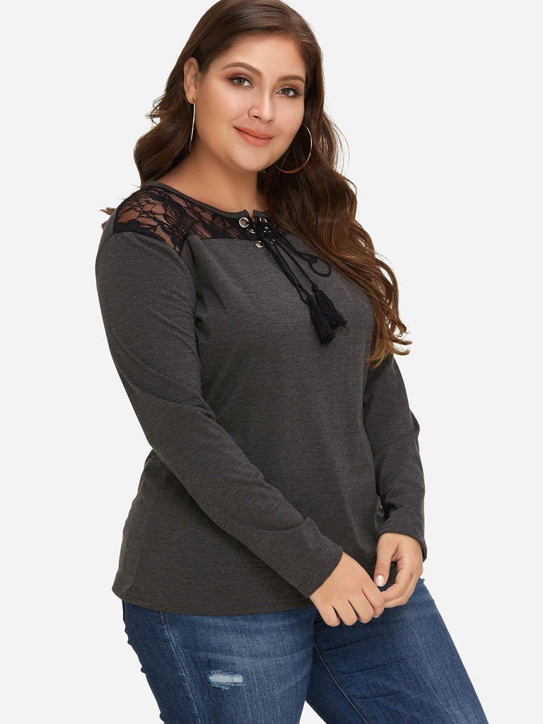 Ladies Grey Plus Size Tops