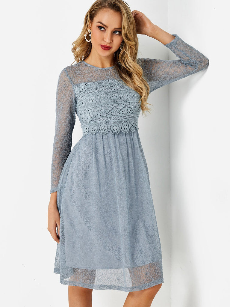 Ladies Blue Midi Dresses