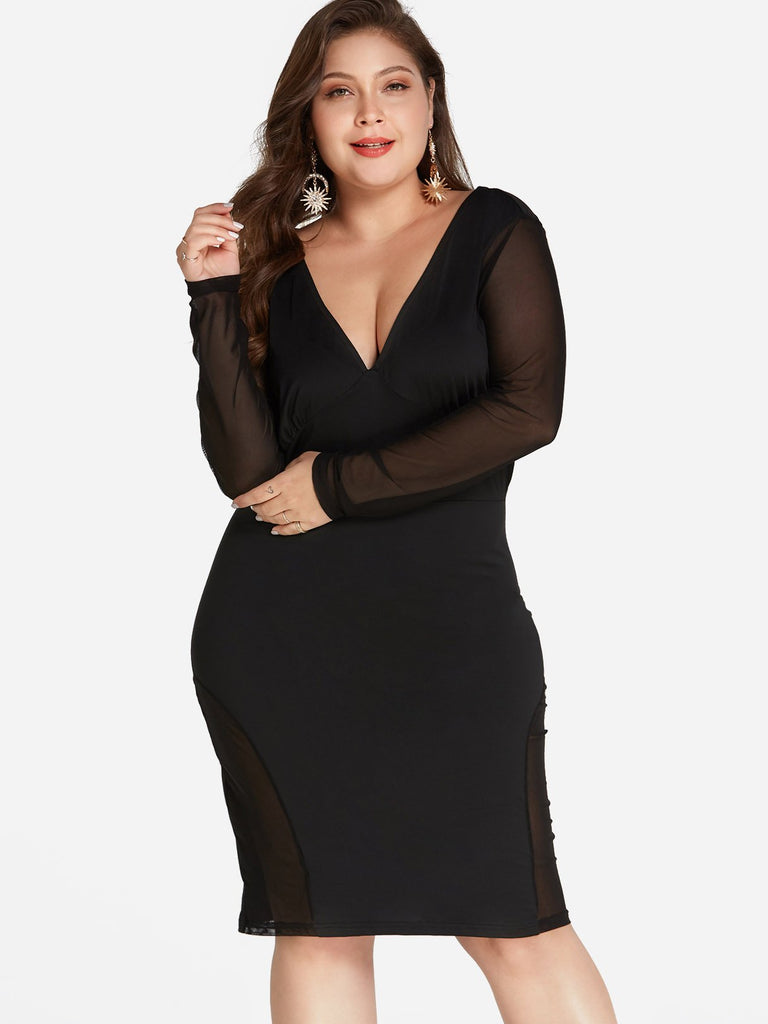 Ladies Long Sleeve Plus Size Dress