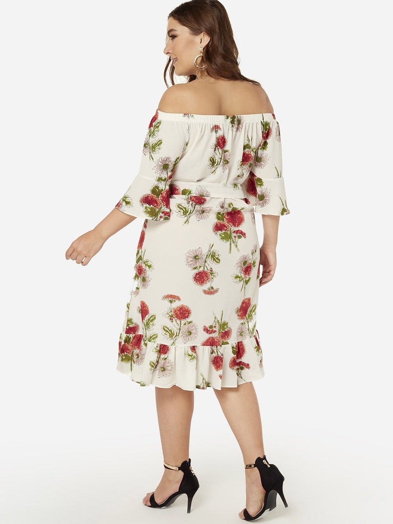 Womens Floral Plus Size Dresses