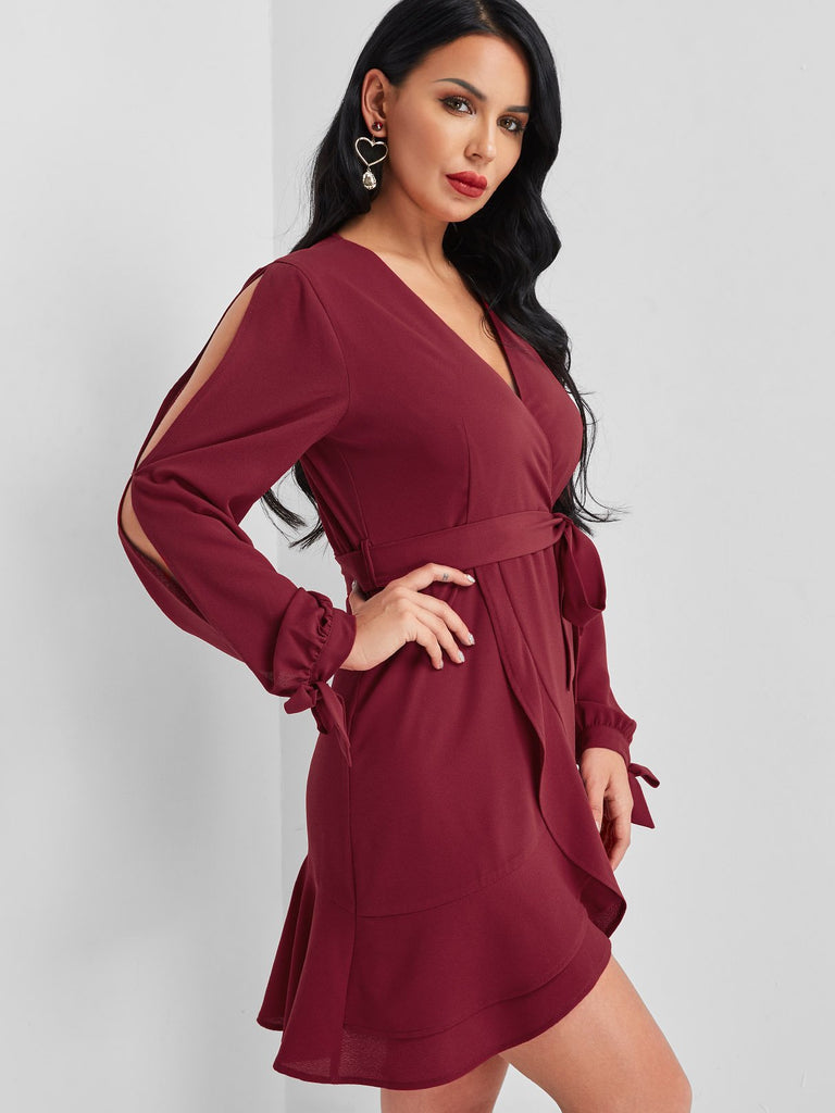 Ladies Burgundy Mini Dresses