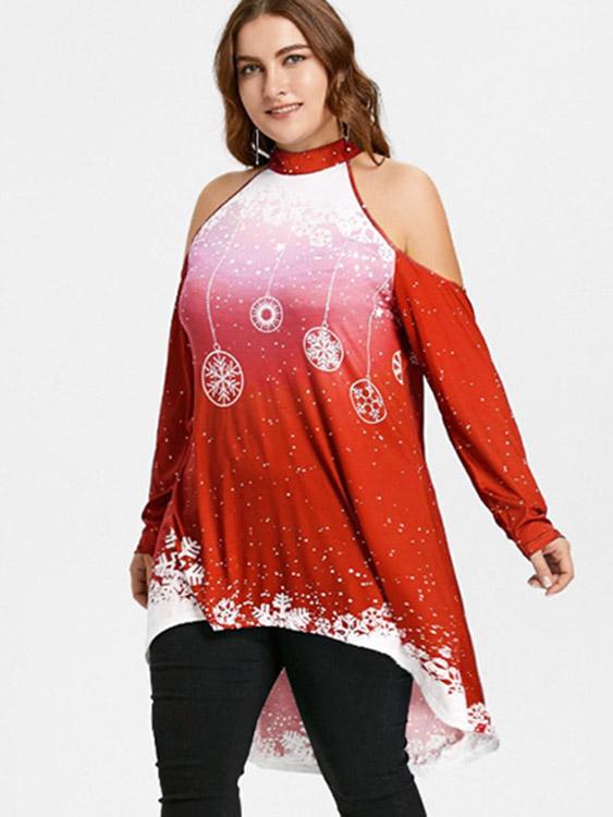 Ladies Long Sleeve Plus Size Tops