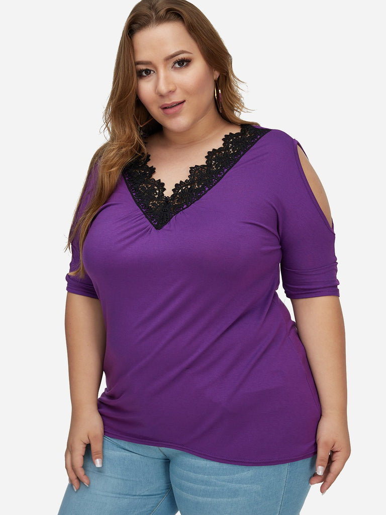 Ladies Purple Plus Size Tops