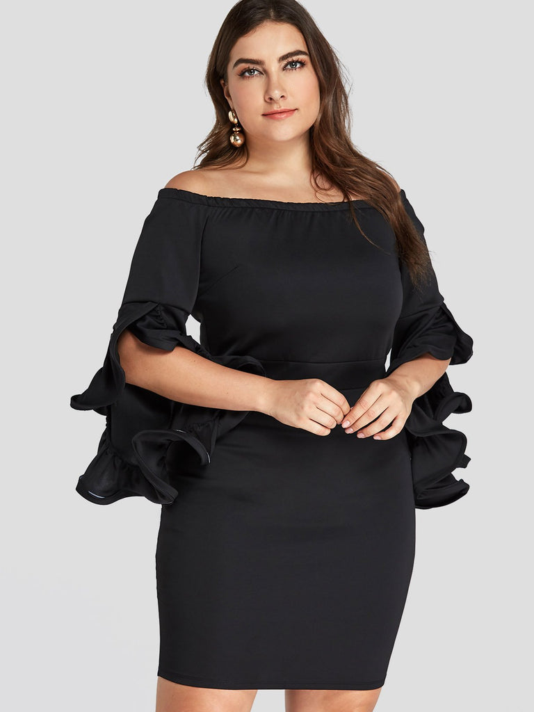 Ladies Long Sleeve Plus Size Dress