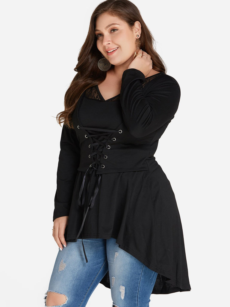 Ladies Black Plus Size Tops