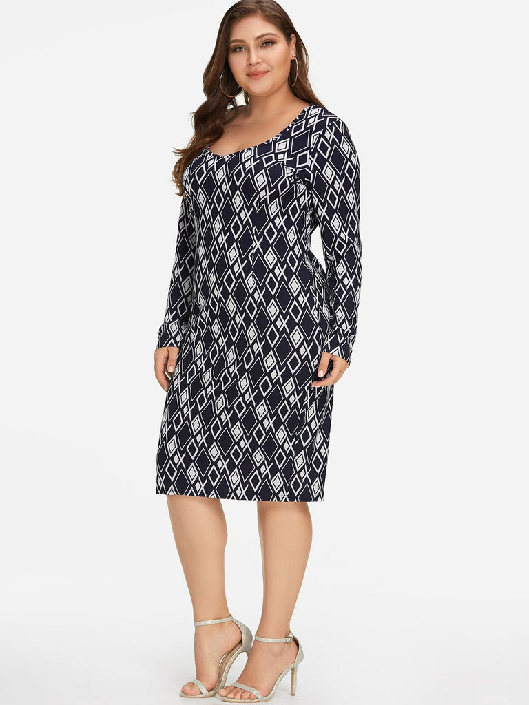 Ladies Navy Plus Size Dresses