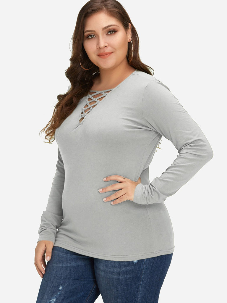 Ladies V-Neck Plus Size Tops