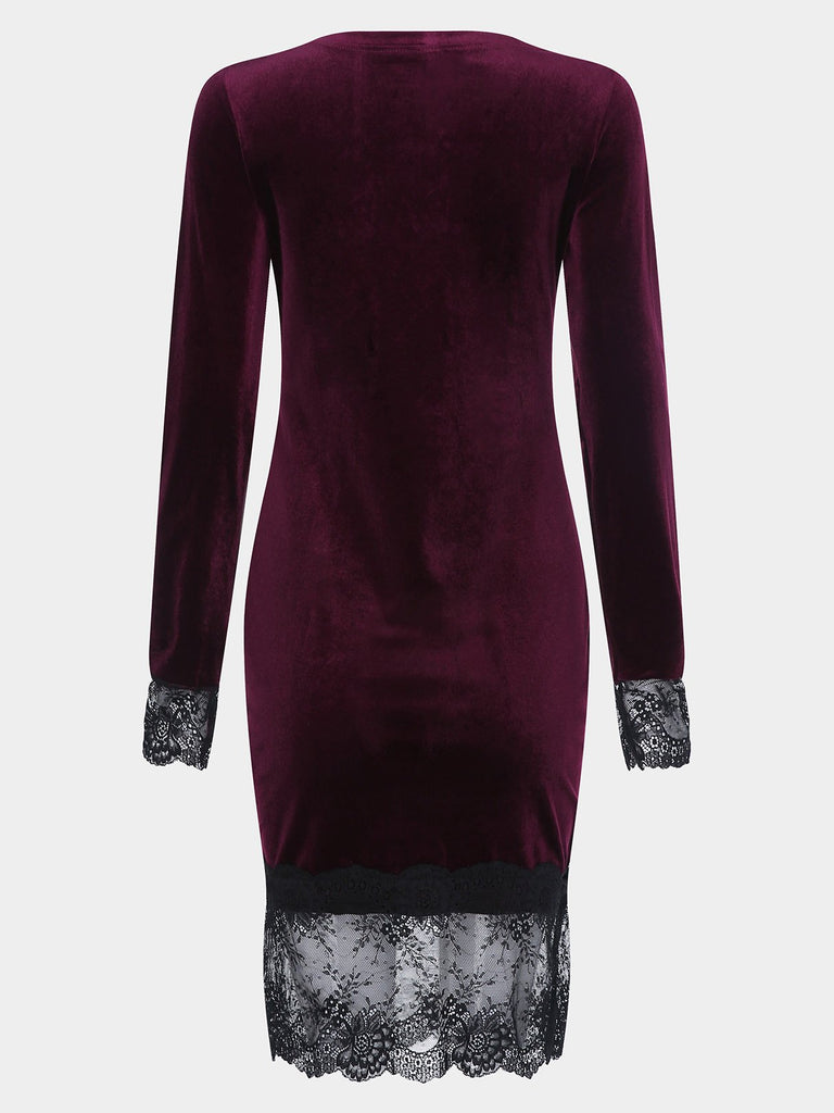 Ladies Burgundy Midi Dresses