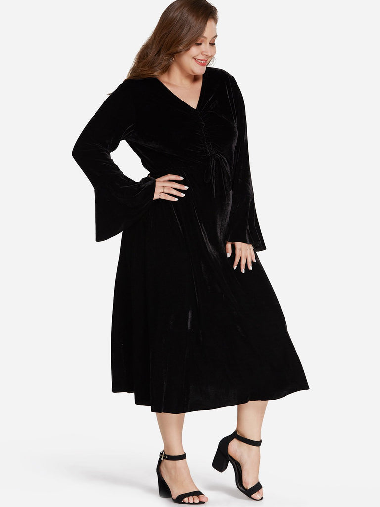 Womens Long Sleeve Plus Size Dress