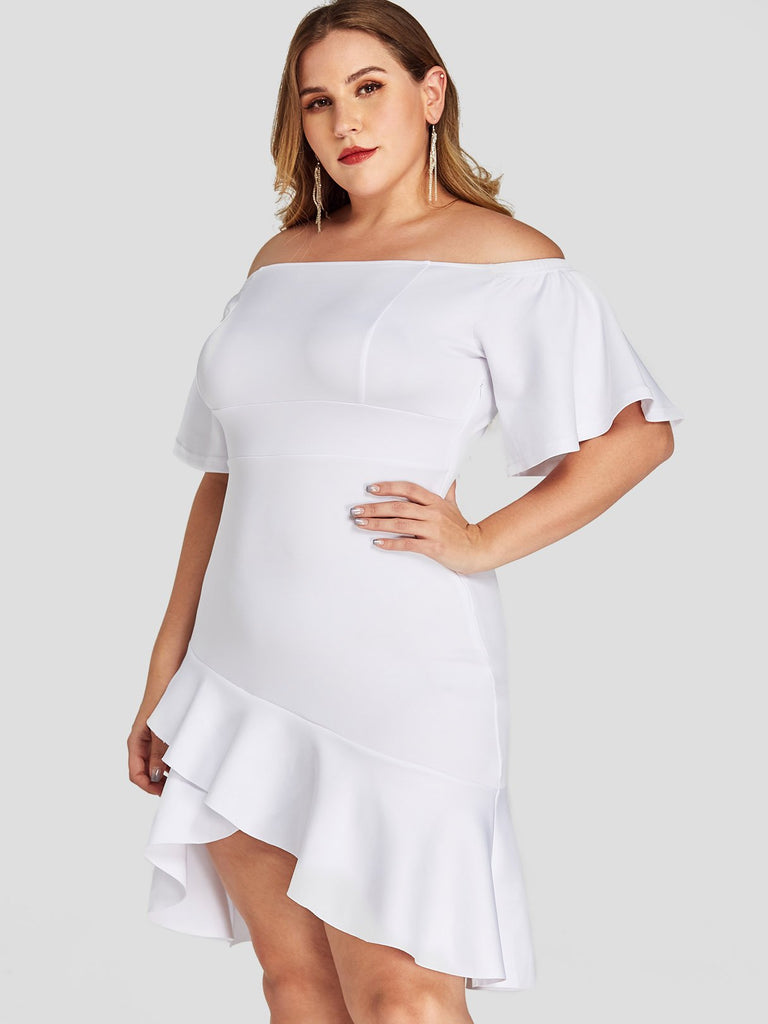 Ladies Off The Shoulder Plus Size Dress