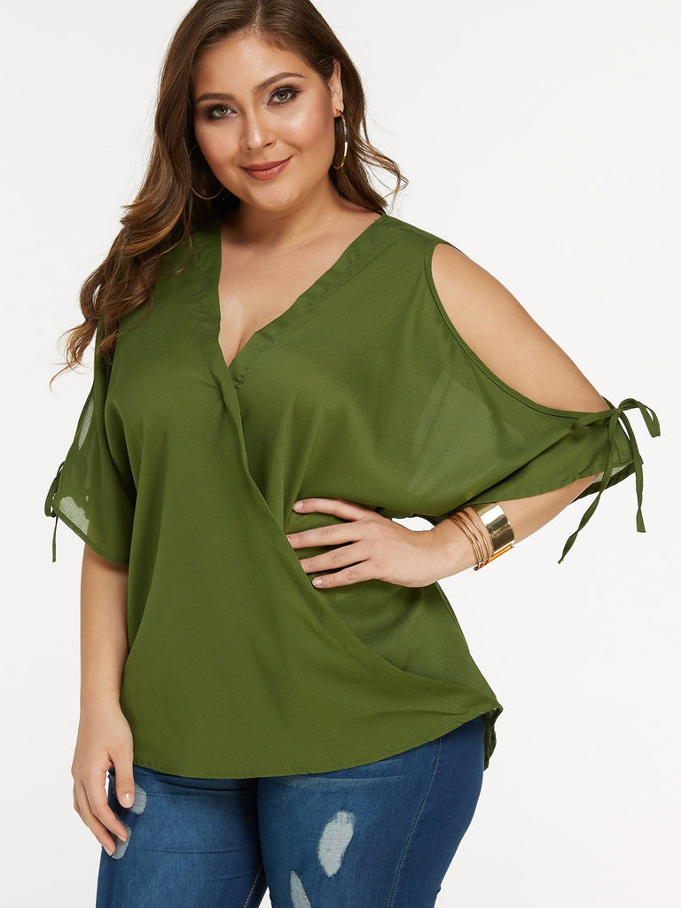 Womens Army Green Plus Size Tops