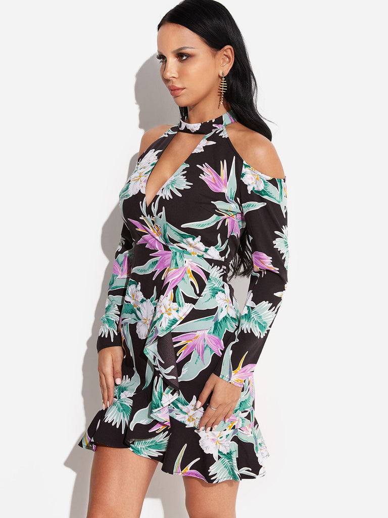 Ladies Black Floral Dresses