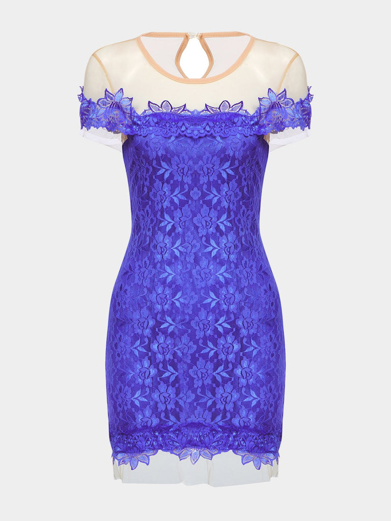 Blue Lace Mini Dresses