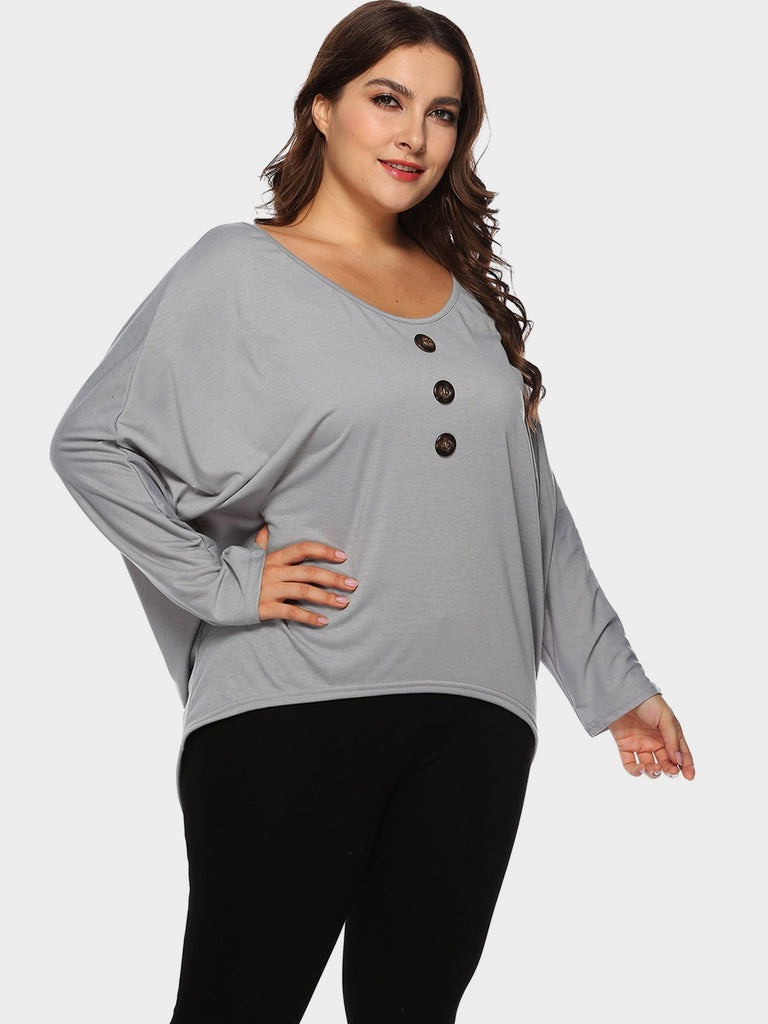 Ladies Grey Plus Size Tops