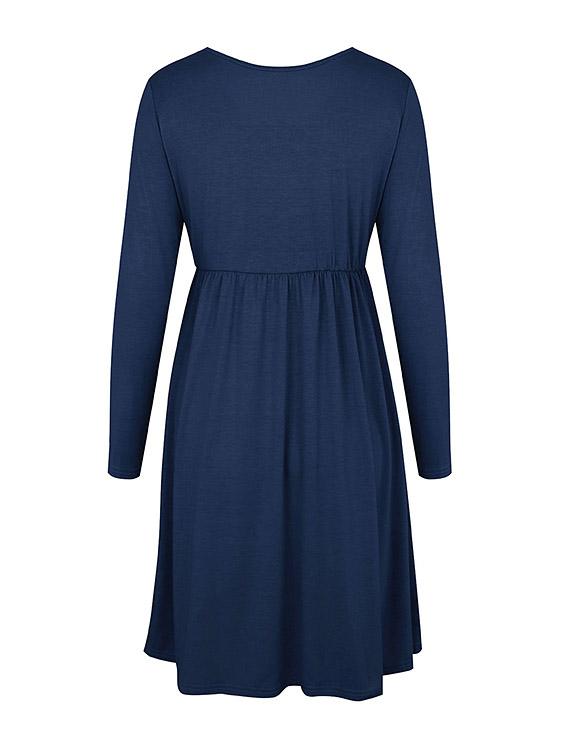 Ladies Long Sleeve Midi Dress