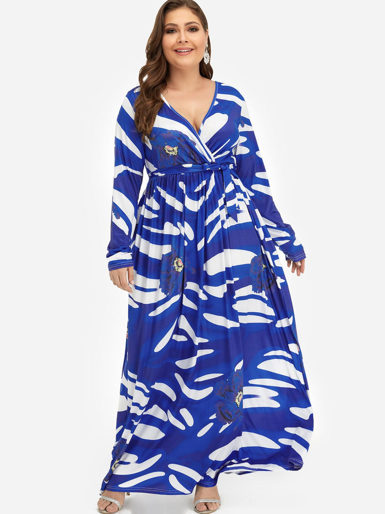 Ladies Blue Plus Size Dresses