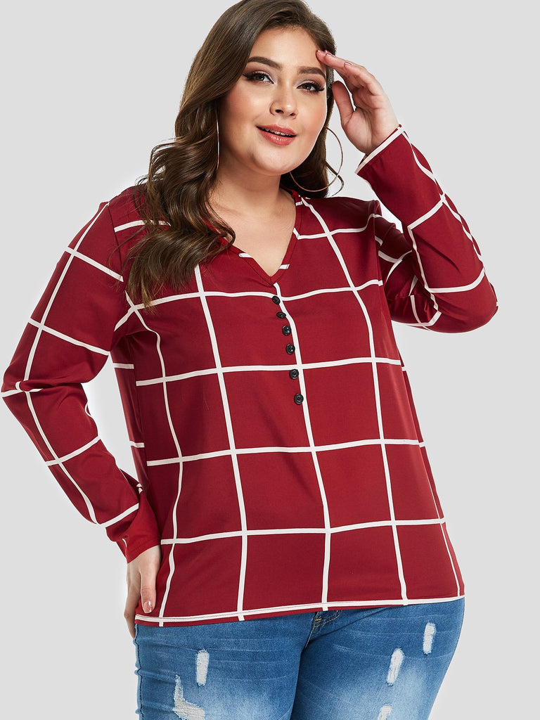 Ladies Long Sleeve Plus Size Tops