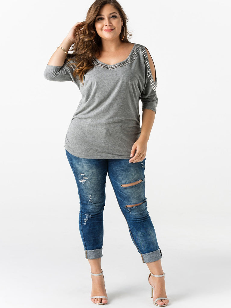 Womens Half Sleeve Plus Size Tops