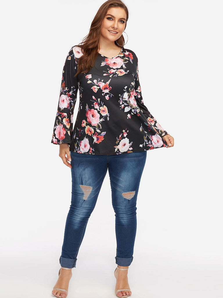 Womens Long Sleeve Plus Size Tops