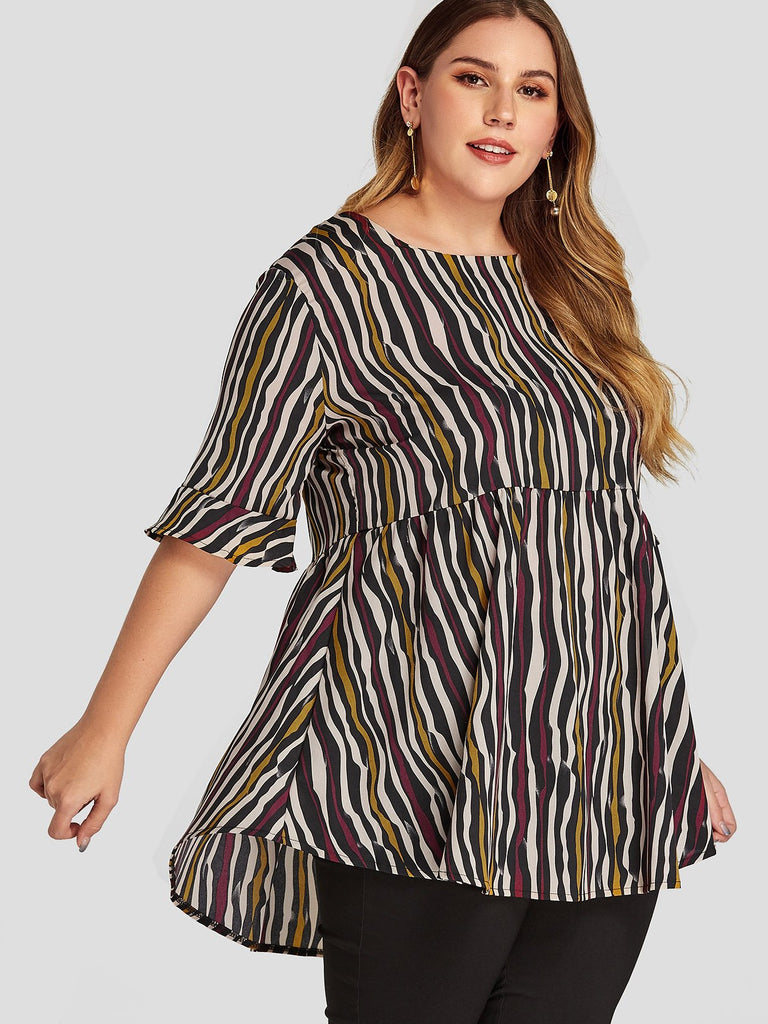 Ladies Striped Plus Size Tops