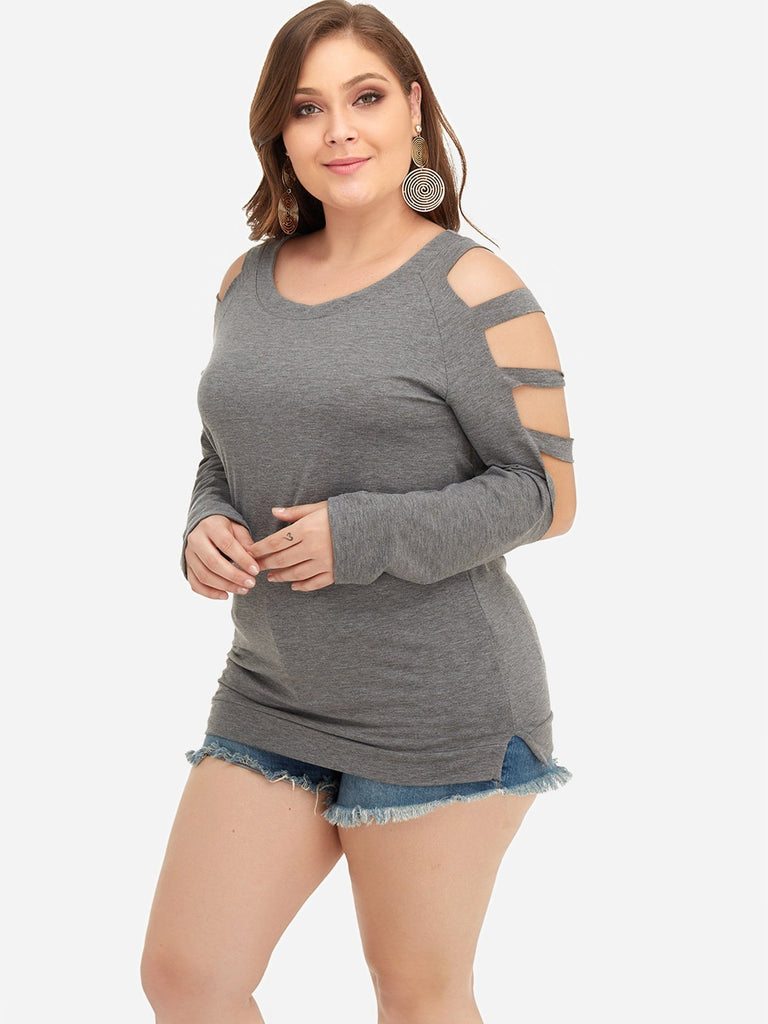 Ladies Grey Plus Size Tops