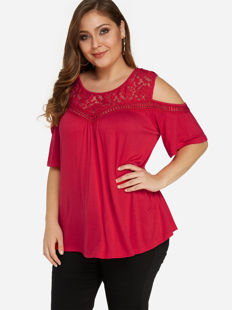 Ladies Red Plus Size Tops