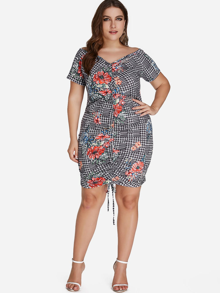 Womens Short Sleeve Plus Size Dress