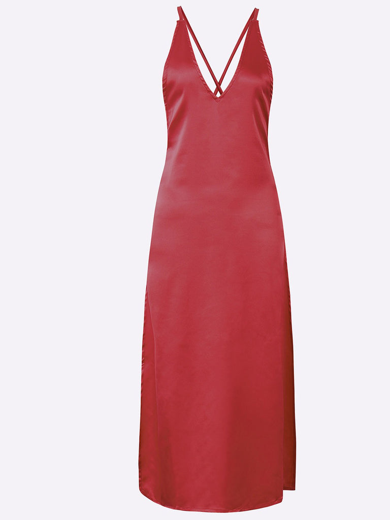 Ladies Deep V Neck Maxi Dress