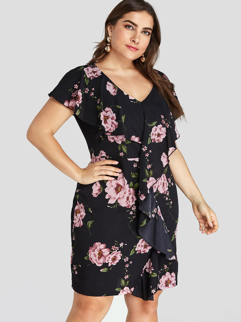 Ladies Short Sleeve Plus Size Dress